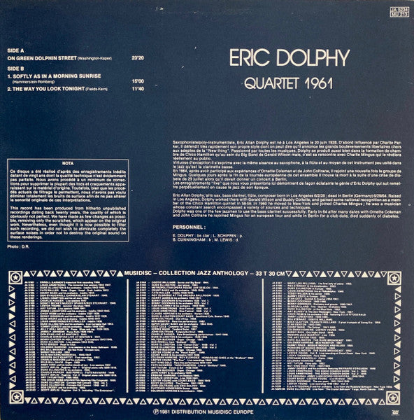 Eric Dolphy - Quartet 1961 (Vinyl, LP, Reissue)