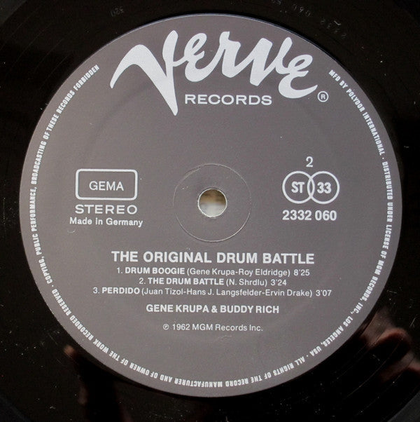 Gene Krupa - The Original Drum Battle! (Vinyl, LP, Album, Reissue, Stereo) Very Good (VG) / Very Good (VG)
