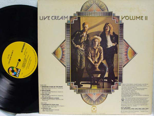 Cream (2) - Live Cream Volume II (Vinyl, LP, Album, Club Edition) Very Good Plus (VG+) / Very Good (VG)
