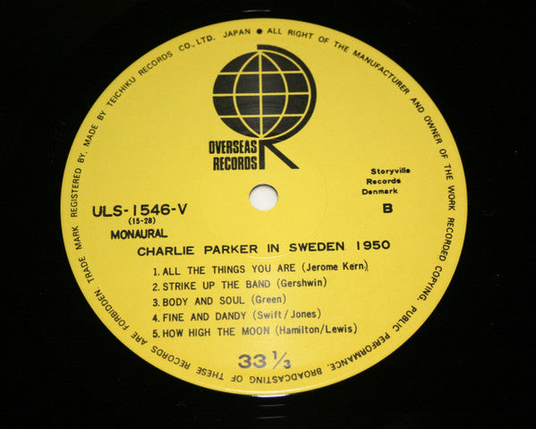 Charlie Parker - In Sweden 1950 (Vinyl, LP, Album, Reissue)