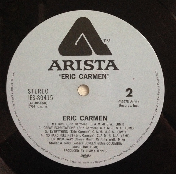 Eric Carmen - Eric Carmen (Vinyl, LP, Album) Very Good Plus (VG+) / Good Plus (G+)