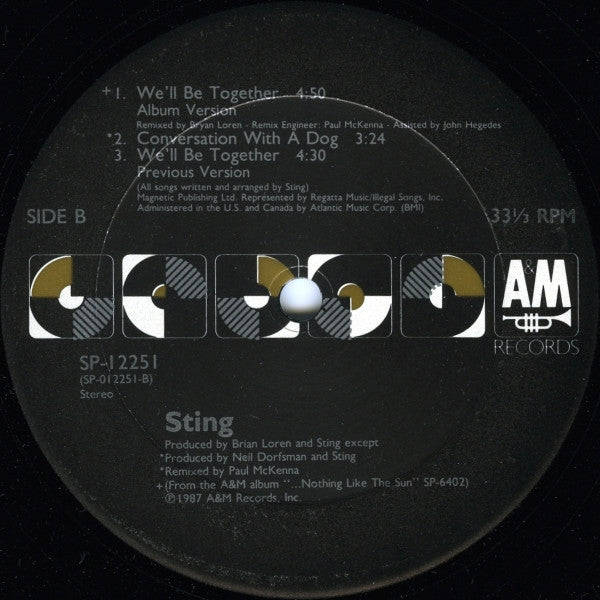 Sting - We'll Be Together (Vinyl, 12", 33 ⅓ RPM) Very Good Plus (VG+) / Very Good (VG)