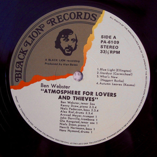 Ben Webster - Atmosphere For Lovers And Thieves (Vinyl, LP, Album, Stereo) Very Good (VG) / Very Good Plus (VG+)