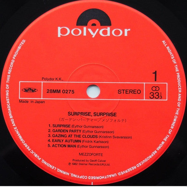 Mezzoforte - Surprise Surprise (Vinyl, LP, Album) Very Good Plus (VG+) / Very Good Plus (VG+)