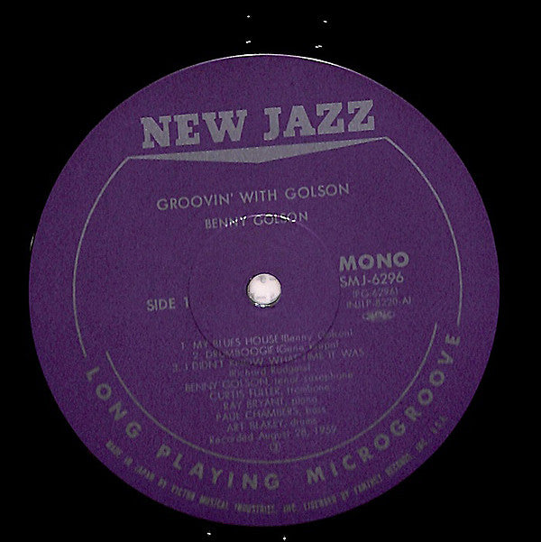 Benny Golson - Groovin' With Golson (Vinyl, LP, Album, Reissue, Mono) Very Good Plus (VG+) / Very Good Plus (VG+)