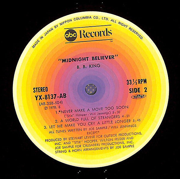BB King - Midnight Believer (Vinyl, LP, Album) Very Good Plus (VG+) / Very Good Plus (VG+)
