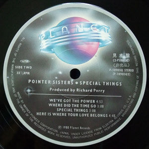 Pointer Sisters - Special Things (Vinyl, LP, Album, Promo) Very Good Plus (VG+) / Very Good Plus (VG+)