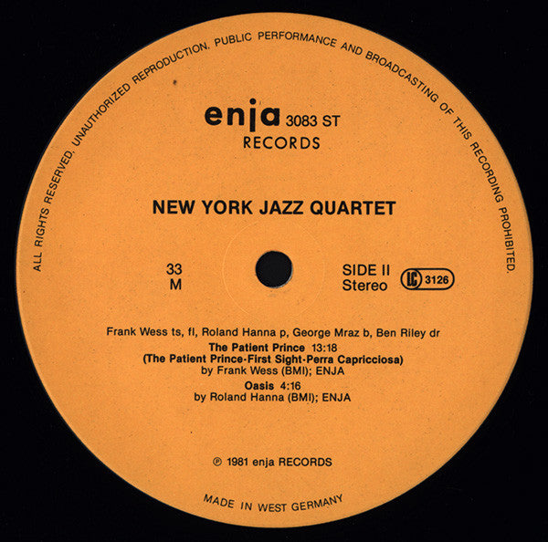 New York Jazz Quartet - Oasis (Vinyl, LP, Album) Very Good Plus (VG+) / Good (G)