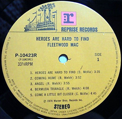 Fleetwood Mac - Heroes Are Hard To Find (Vinyl, LP, Album, Reissue, Stereo) Near Mint (NM or M-) / Very Good Plus (VG+)