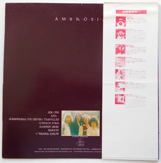 Ambrosia (2) - Somewhere I've Never Travelled (Vinyl, LP, Album) Very Good (VG) / Very Good (VG)