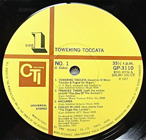 Lalo Schifrin - Towering Toccata (Vinyl, LP, Album, Stereo)
