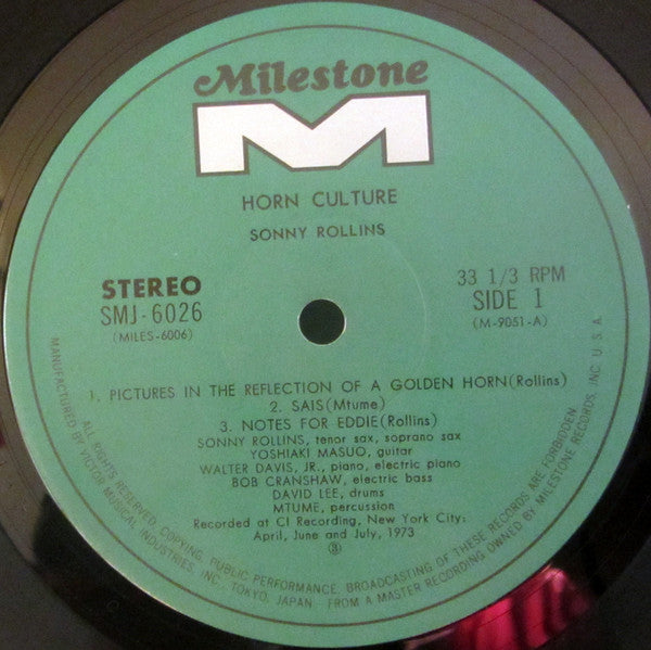 Sonny Rollins - Horn Culture (Vinyl, LP, Album)