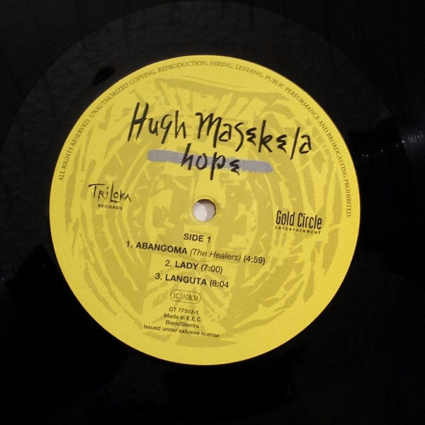 Hugh Masekela - Hope (Vinyl, LP) Near Mint (NM or M-) / Very Good Plus (VG+)