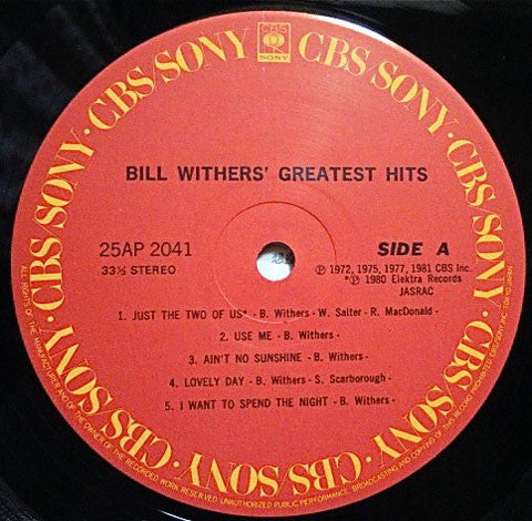 Bill Withers - Bill Withers' Greatest Hits (Vinyl, LP, Compilation)