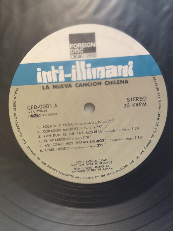 Inti Illimani - La Nueva Cancion Chilena (Vinyl, LP, Album) Very Good Plus (VG+) / Very Good Plus (VG+)