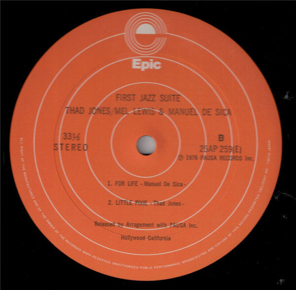 Thad Jones & Mel Lewis - First Jazz Suite (Vinyl, LP, Album) Very Good Plus (VG+) / Very Good (VG)