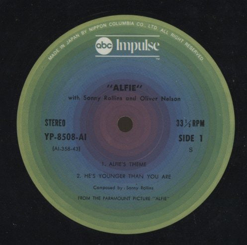 Sonny Rollins - Original Music From The Score "Alfie" (Vinyl, LP, Album, Reissue, Stereo) Very Good Plus (VG+) / Good (G)