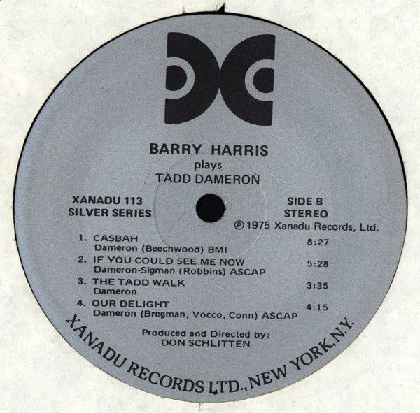 Barry Harris (2) - Barry Harris Plays Tadd Dameron (Vinyl, LP, Album) Good Plus (G+) / Good Plus (G+)