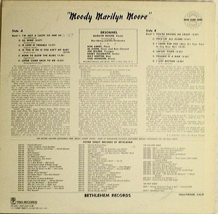 Marilyn Moore - Moody (Vinyl, LP, Reissue) Very Good Plus (VG+) / Good Plus (G+)