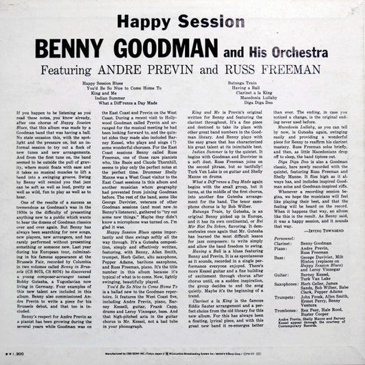 Benny Goodman And His Orchestra - Happy Session (Vinyl, LP, Album, Reissue, Stereo) Very Good Plus (VG+) / Very Good (VG)