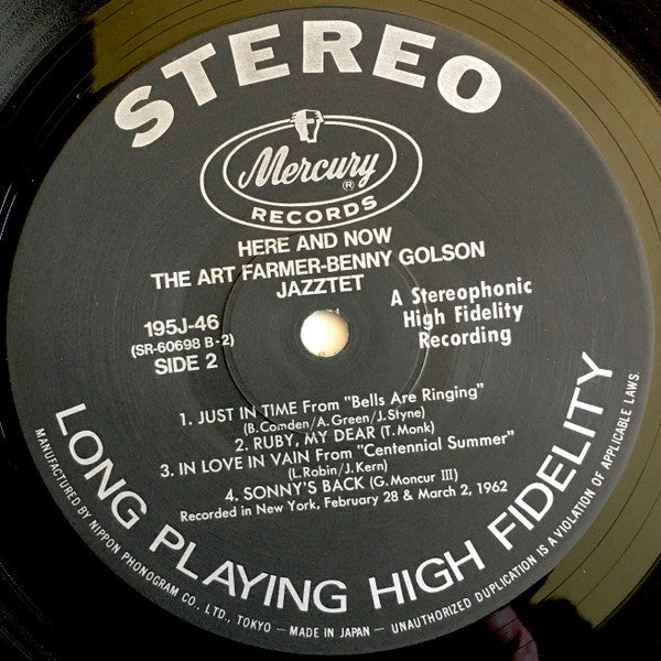 The Jazztet - Here And Now (Vinyl, LP, Album, Reissue, Remastered, Stereo) Very Good Plus (VG+) / Very Good (VG)