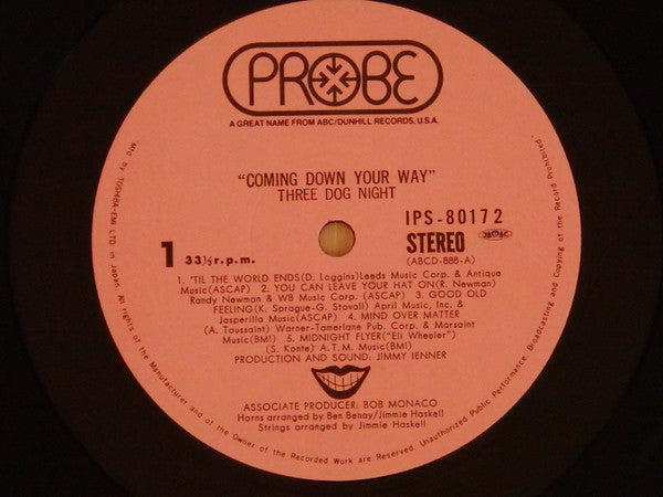 Three Dog Night - Coming Down Your Way (Vinyl, LP, Album) Very Good Plus (VG+) / Very Good Plus (VG+)