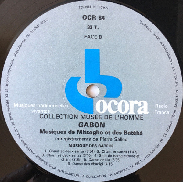 Mitsogho - Gabon: Musiques Des Mitsogho Et Des Batéké (Vinyl, LP, Stereo, Reissue) Very Good (VG) / Very Good (VG)
