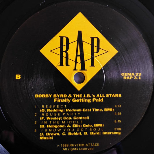 Bobby Byrd - Finally Getting Paid (Vinyl, LP, Album) Very Good Plus (VG+) / Very Good (VG)