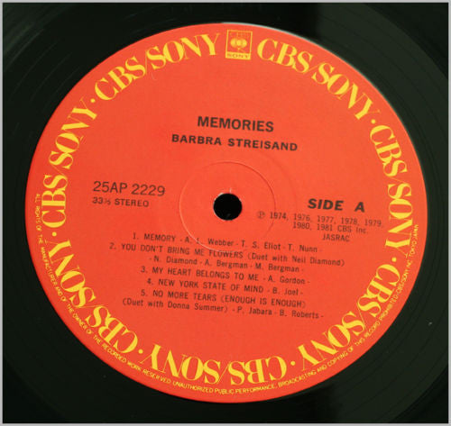 Barbra Streisand - Memories (Vinyl, LP, Compilation)