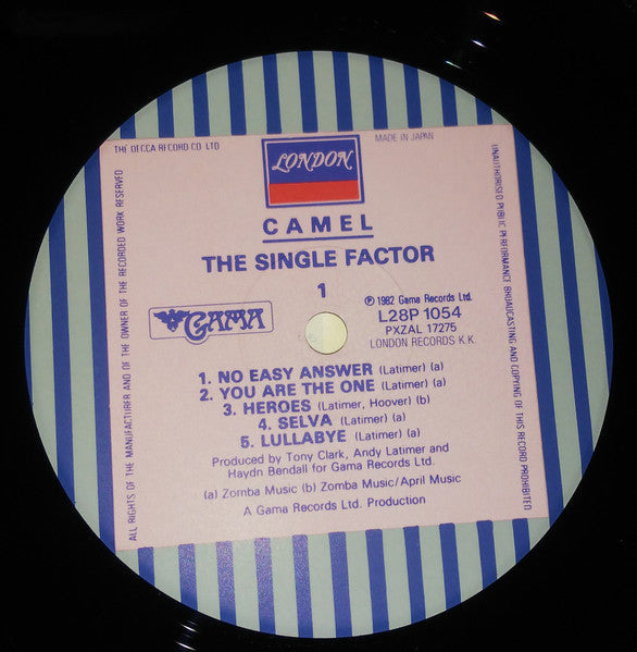 Camel - The Single Factor (Vinyl, LP, Album) Very Good Plus (VG+) / Very Good Plus (VG+)