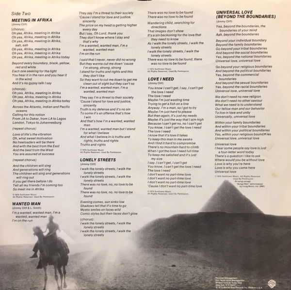 Jimmy Cliff - Give Thankx (Vinyl, LP, Album, Reissue) Very Good (VG) / Good Plus (G+)