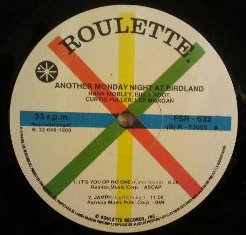 Hank Mobley - Another Monday Night At Birdland (Vinyl, LP, Album, Reissue) Very Good (VG) / Very Good (VG)