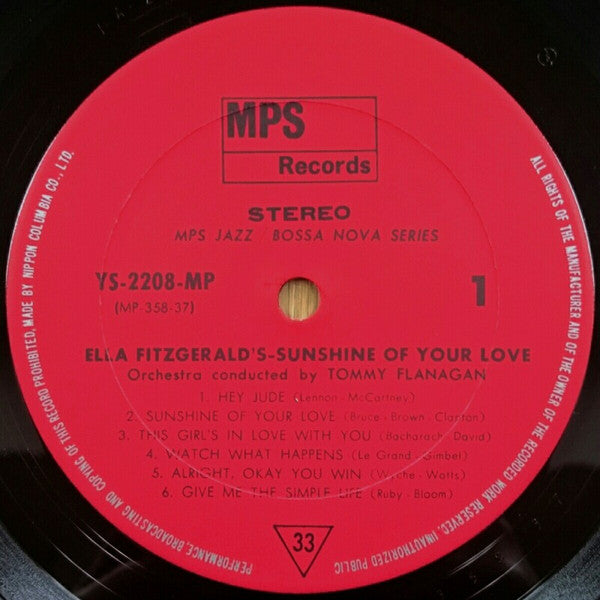 Ella Fitzgerald - Sunshine Of Your Love (Vinyl, LP, Album) Very Good (VG) / Good Plus (G+)