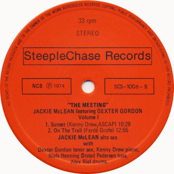 Jackie McLean - The Meeting Vol. 1 (Vinyl, LP, Album, Stereo) Very Good (VG) / Very Good (VG)