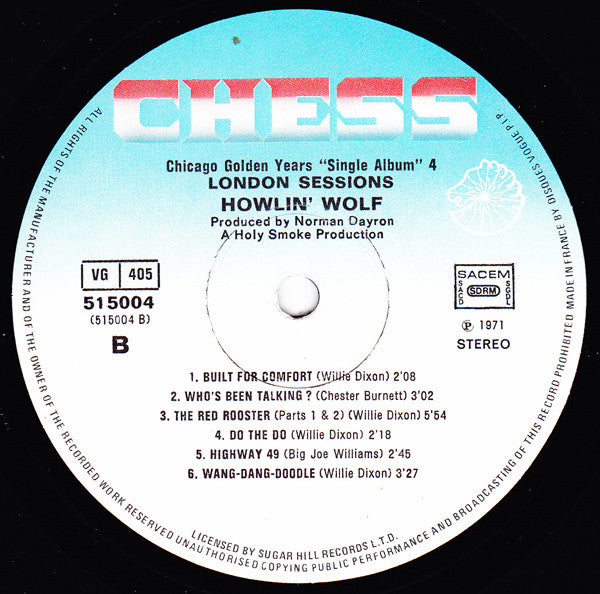 Howlin' Wolf - London Sessions (Vinyl, LP, Album, Stereo) Good Plus (G+) / Very Good (VG)