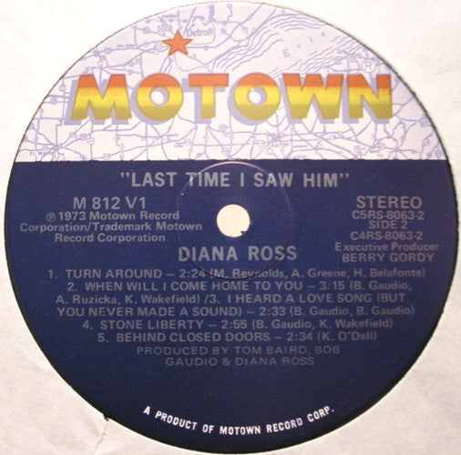 Diana Ross - Last Time I Saw Him (Vinyl, LP, Album, Stereo) Very Good (VG) / Good Plus (G+)