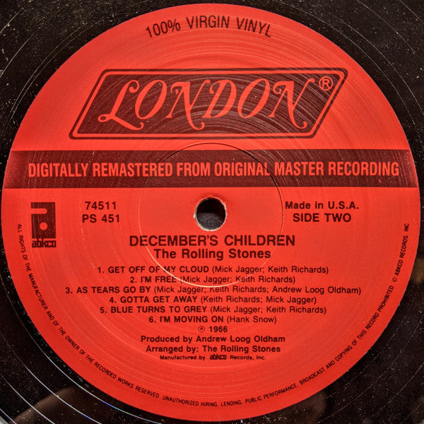 The Rolling Stones - December's Children (And Everybody's) (Vinyl, LP, Album, Reissue, Remastered) Very Good Plus (VG+) / Very Good (VG)