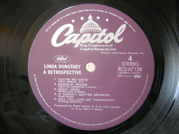 Linda Ronstadt - A Retrospective (2xVinyl, LP, Compilation) Very Good Plus (VG+) / Very Good Plus (VG+)