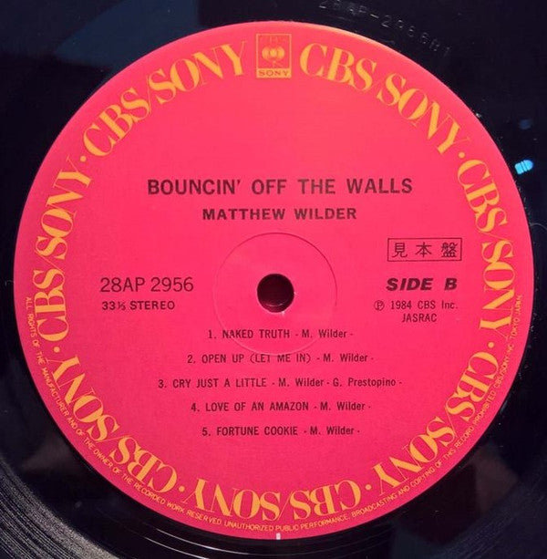 Matthew Wilder - Bouncin' Off The Walls (Vinyl, LP, Album, Promo)