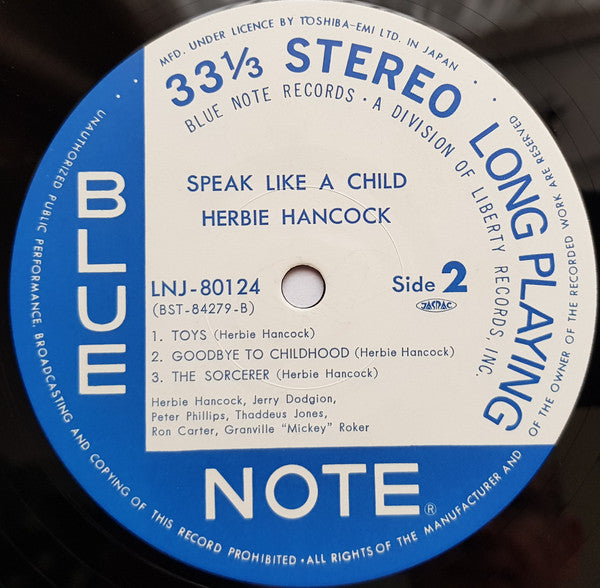 Herbie Hancock - Speak Like A Child (Vinyl, LP, Album, Reissue, Stereo) Near Mint (NM or M-) / Very Good Plus (VG+)