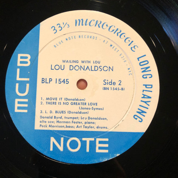 Lou Donaldson Quintet - Wailing With Lou (Vinyl, LP, Album, Mono) Very Good Plus (VG+) / Fair (F)