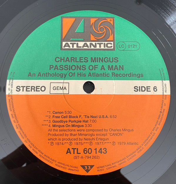 Charles Mingus - Passion Of A Man (An Anthology Of His Atlantic Recordings) (3xVinyl, LP, Compilation, Stereo) Very Good Plus (VG+) / Good Plus (G+)