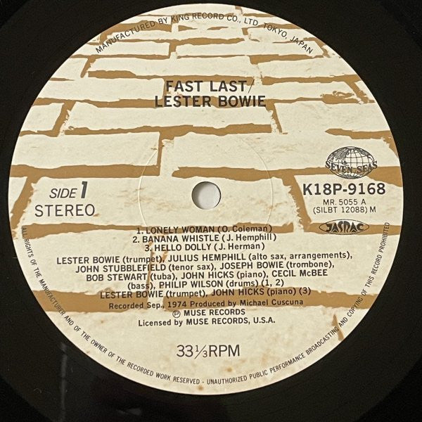 Lester Bowie - Fast Last! (Vinyl, LP, Album) Very Good Plus (VG+) / Very Good (VG)