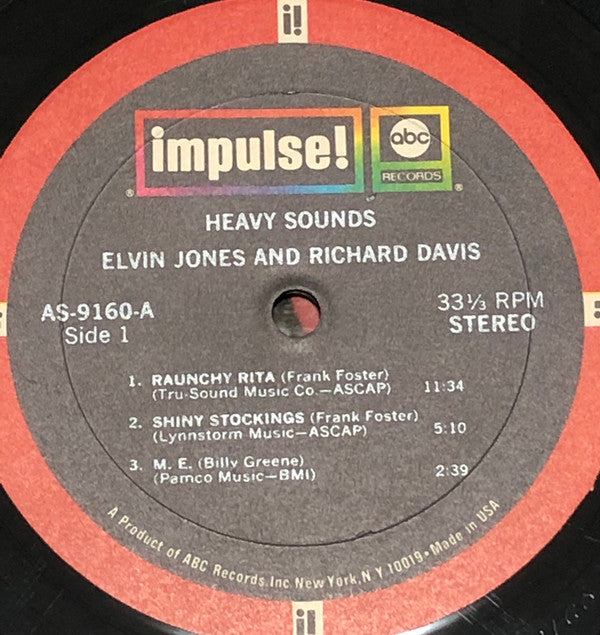 Elvin Jones - Heavy Sounds (Vinyl, LP, Album, Repress, Stereo) Very Good (VG) / Good Plus (G+)