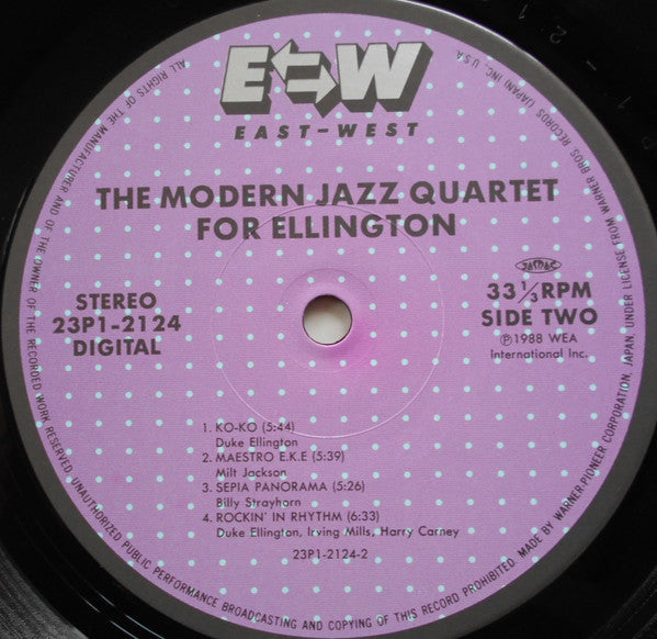 The Modern Jazz Quartet - For Ellington (Vinyl, LP, Album) Very Good Plus (VG+) / Very Good Plus (VG+)