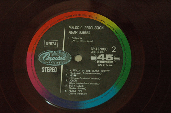 Frank Barber - Melodic Percussion (Vinyl, LP, 45 RPM, Album, Stereo) Very Good Plus (VG+) / Very Good (VG)