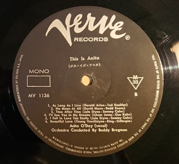 Anita O'Day - This Is Anita (Vinyl, LP, Album, Mono) Very Good Plus (VG+) / Good Plus (G+)