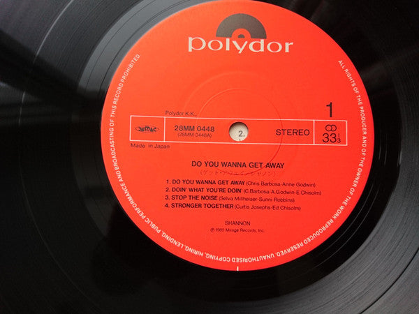 Shannon - Do You Wanna Get Away (Vinyl, LP, Album) Very Good Plus (VG+) / Very Good (VG)