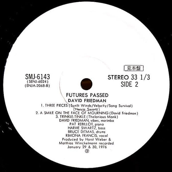 David Friedman - Futures Passed (Vinyl, LP, Album, Promo) Near Mint (NM or M-) / Very Good Plus (VG+)