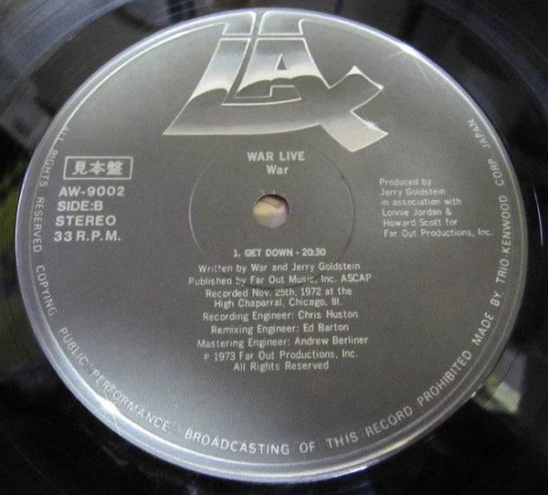 War - Live (2xVinyl, LP, Album, Promo, Reissue) Very Good (VG) / Good Plus (G+)